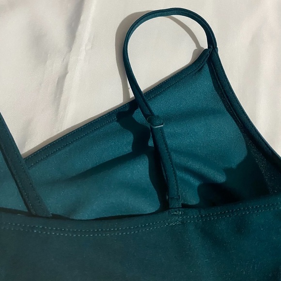 Verdusa Spaghetti Strap Dark Green Asymmetrical Faux Wrap Mini Dress - Picture 9 of 9